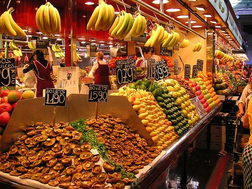 Boqueria Market - An abundance of smells, bustle and gorgeous food.