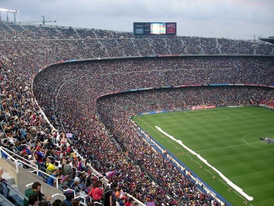 Nou Camp Stadium - The largest stadium in Europe, home to FC Barcelona.